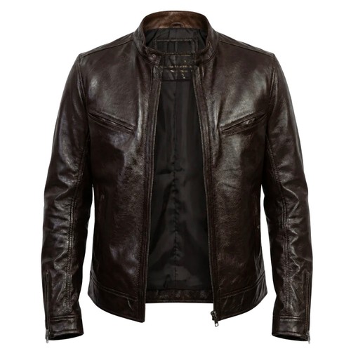 Men plain black moto - black, style
