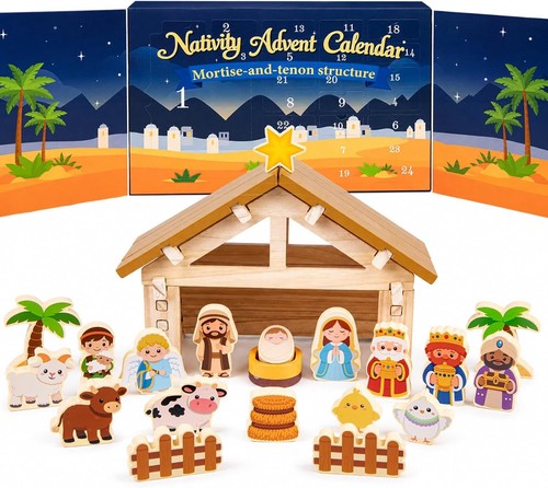 Wooden nativity advent - wooden,