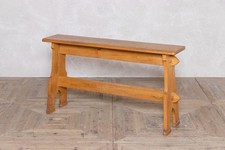 TWO SEATER MID HEIGHT SOLID ENGLISH OAK HALL BENCH