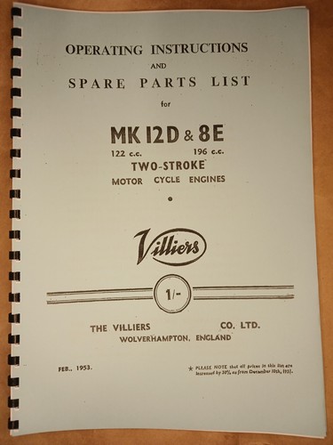 Villiers 12d operating - mk, &
