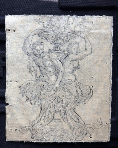 Antique graphite drawing - antique,