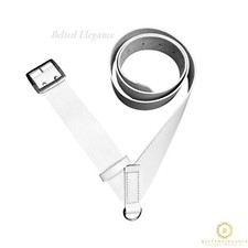 Premium WHITE Leather Marching Snare Drum Sling Cross Belt Adjustable Drum Strap