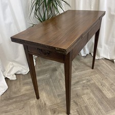 Antique Georgian Mahogany Folding Table Gate Leg With Drawer Dining Card Table