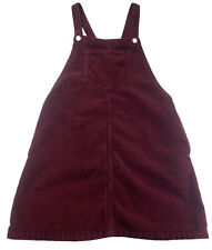 TOPSHOP MOTO PINAFORE DUNGAREE DRESS 6 BURGUNDY RED Corduroy Pockets Midi Short