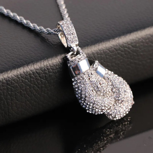 Silver diamond boxing gloves - diamond,