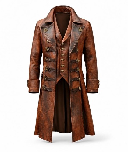 Vintage steampunk leather coat - vintage,