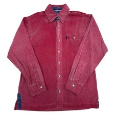 Edwards Heavies Shirt 100% Cotton Long Sleeve Utility Work Red Mens Medium