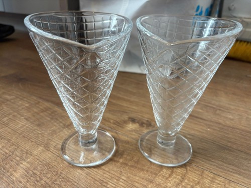 Glass waffle cone shaped - glass,