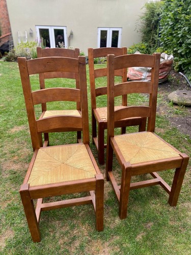 Solid oak chairs with - 4,