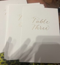 1 - 11 TABLE NUMBERS Party WEDDING Event PLACE CARD Metallic Gold EMBOSSED