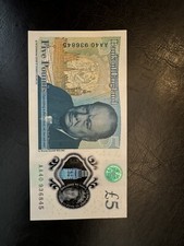 1 X AA40 £5 FIVE POUND POLYMER NOTE - LOW SERIAL NUMBER RARE CIRCULATED