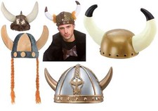 Adults Viking Hat Medieval Nordic Warrior Fancy Dress Helmet Saxon Mens Ladies
