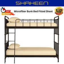 Bunk Bed Microfiber Fitted Sheet Small Single 2FT6 25cm Deep Mattress Cover UK