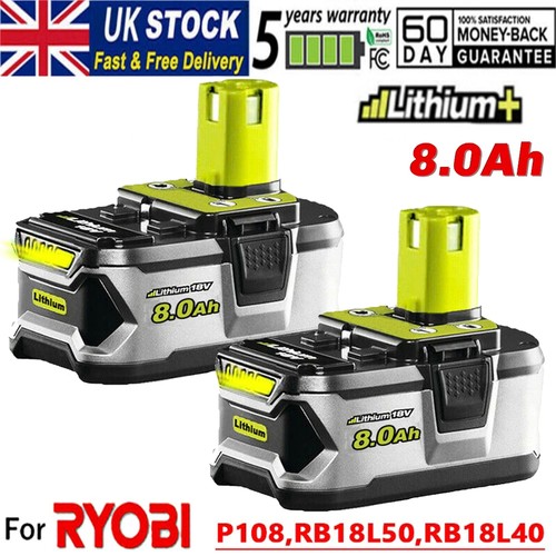 0ah battery for ryobi - 2x, 8.0ah