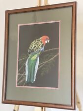 Original Painting, Eastern Rosella Parrot Australian Artist Patience Hill