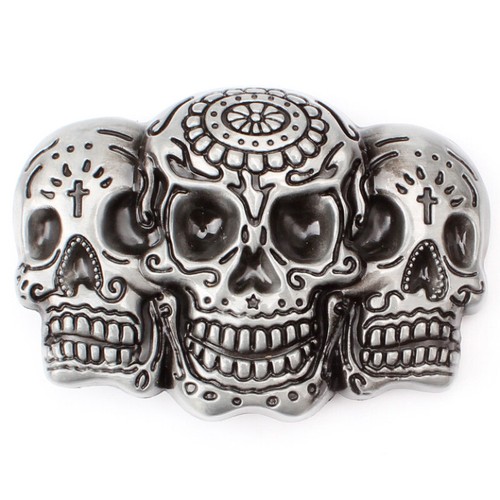 Belt buckle metal skull biker - buckle,