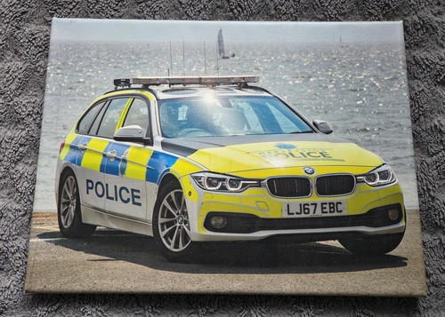 Police car photograph canvas - car,