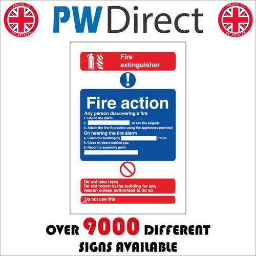 Sign fire action raise alarm - fire,