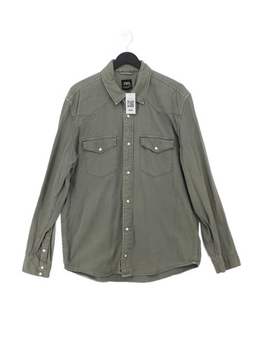 Zara men shirt green - l,