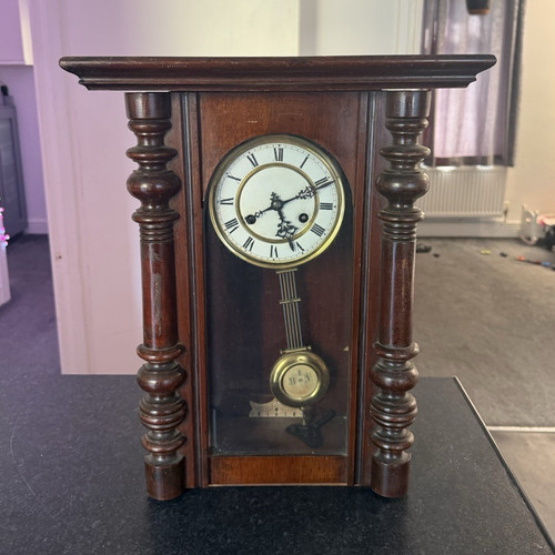 Wooden rectangular wall clock - wooden,