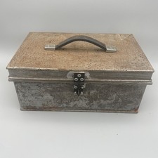 vintage steel strongbox-with
