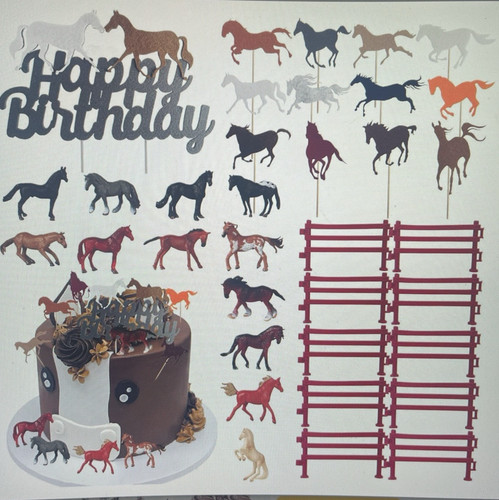 Horse racing cake decorations - cake,