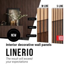 VOX Linerio , Acoustic  Wall Panels , Wood Effect Slats , 3D Internal Cladding .