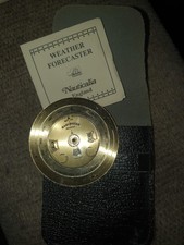 Nauticalia Pocket Weather Forecaster/Barometer Brass Leather Case & Instructions