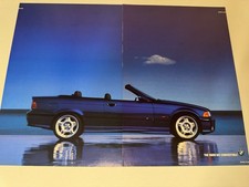Original 1995 E36 BMW M3 Convertible Blue Magazine Advert Poster Garage Retro