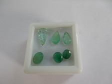 Colombian Emerald, 6pcs, shades of green, 5.22cts total