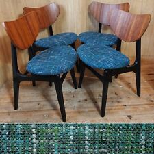 Fab Set of 4 Vintage G Plan Butterfly Dining Chairs Restored Reupholstered Blue