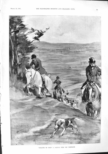 Old print 1901 hunting - 1901,