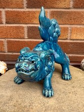 Antique Chinese Porcelain Turquoise Blue Glaze Foo Dog (Temple Lion), 18-19th C