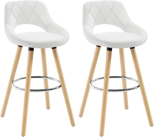 Woltu white bar stools - white,