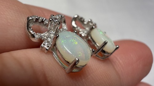 Solid opal stud earrings - solid,