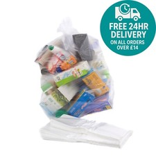 RECYCLING BAGS CLEAR BIN BAGS RUBBISH SACKS -STANDARD 64 OR HEAVY DUTY 140 GAUGE