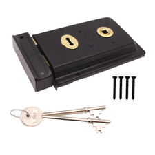 Rim Lock Black Brass Chrome