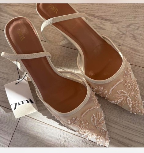 Zara pointed embroidered heel - zara,