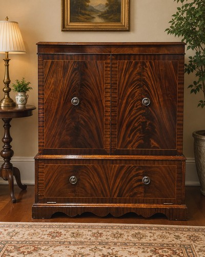 Georgian style mahogany linen - georgian,