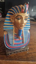 King Tutankhamun Hand-Painted Egyptian Pharaoh Statue Bust Figure Decor
