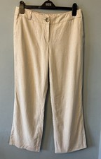 BHS  Stone Beige Linen Blend Trousers Size 14 W34 L29