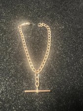9ct. Rose Gold Curb T. Bar Antique Bracelet