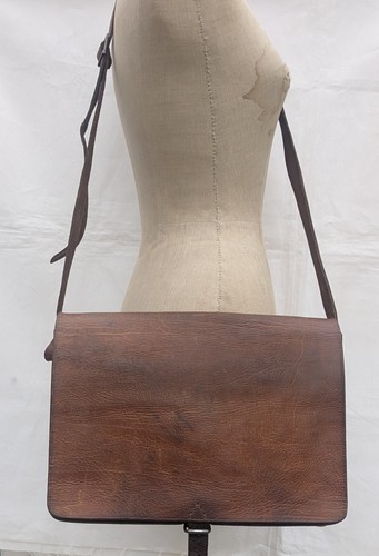Vintage leather satchel large