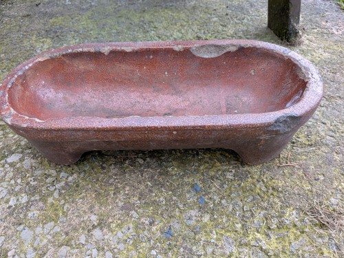 Antique salt glazed hen trough - antique,