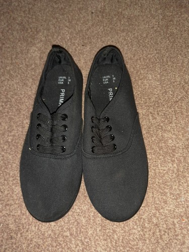 Ladies black plimsoles pumps - black,