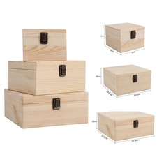 S/M/L Plain Wooden Storage Box