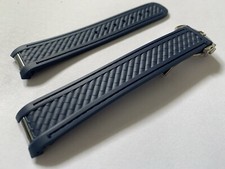 20mm Omega Seamaster Aqua Terra Blue Rubber Watch Strap With Deployment Clasp