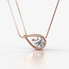 IGI Crt Lab Grown Diamond Collier Teardrop Solitaire Pendant Necklace JP:336410