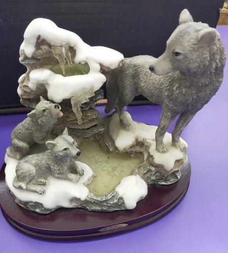 Wolf mother with her cubs - wolf,