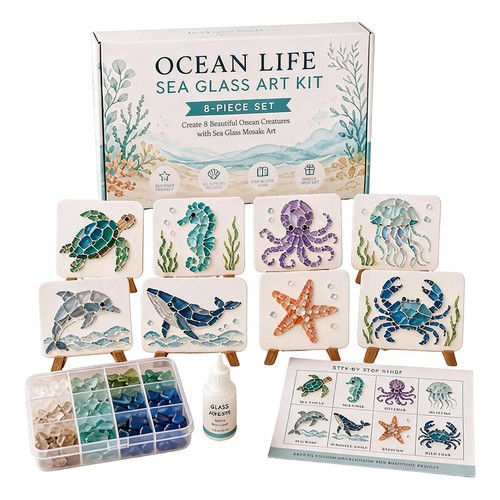 Diy sea glass mosaic art - sea,